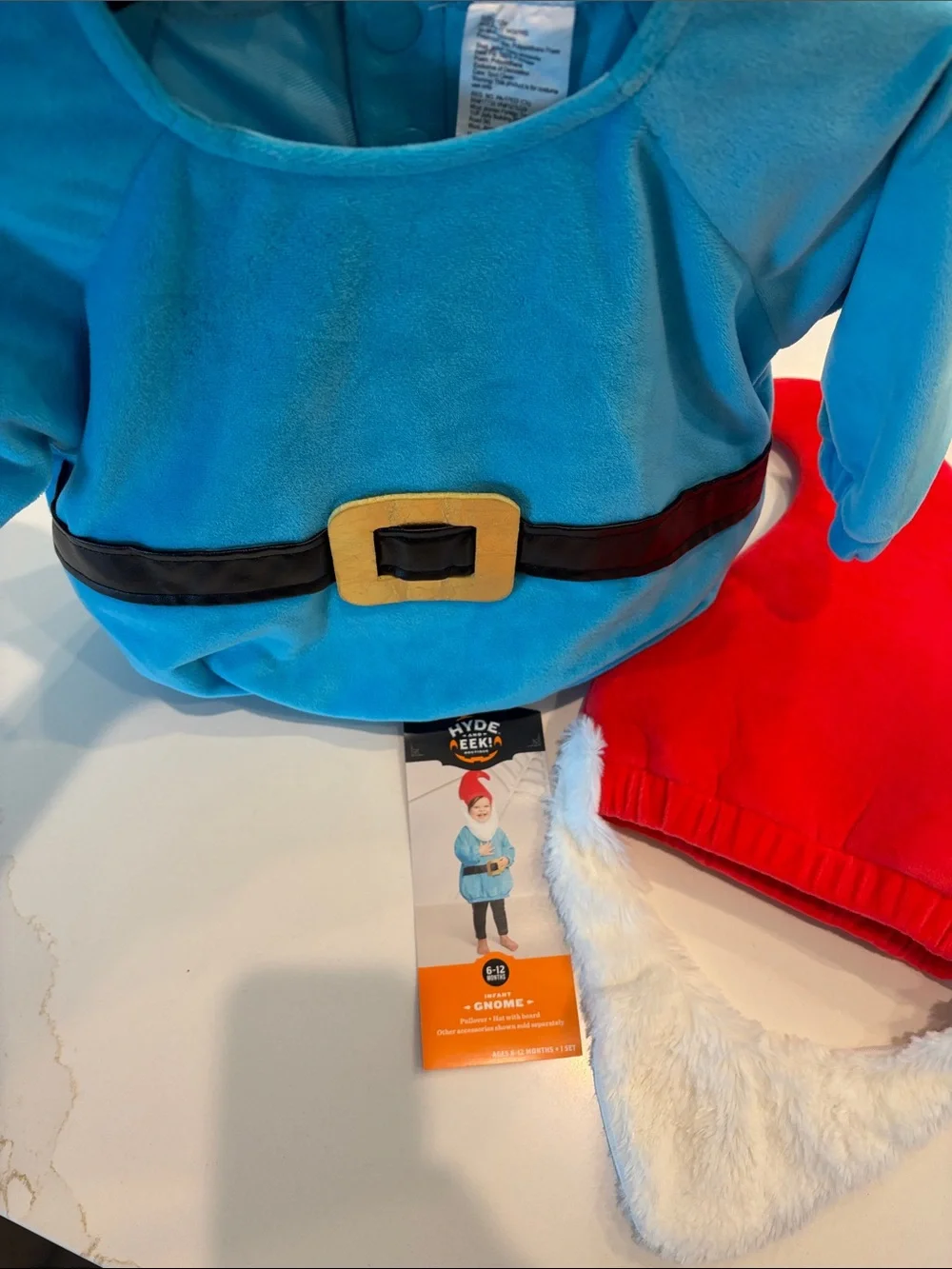 Target Hyde & Eek Babies  Blue Gnome Costume with Red Hat - Picture 6 of 11